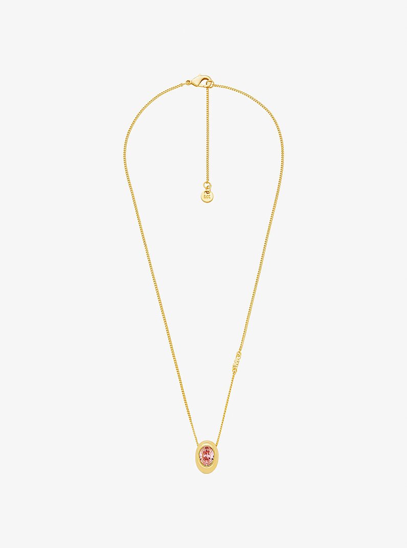 Oval Stone Pendant Necklace