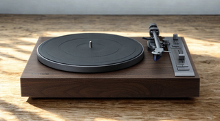 Lenco's LBT-515 turntable on a wooden table