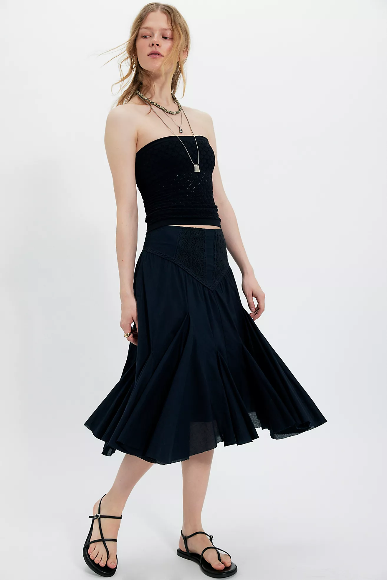 Fp One Frida Godet Midi Skirt