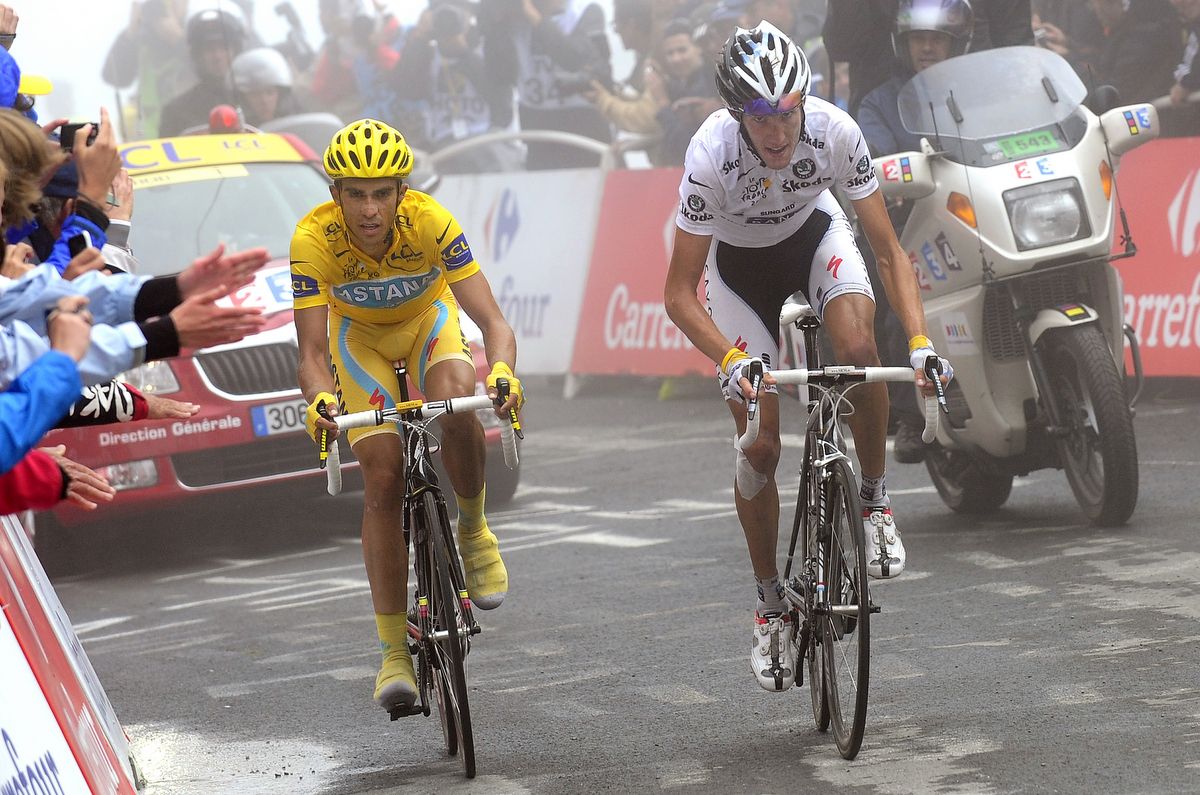 Alberto Contador and Andy Schleck were major rivals at the 2010 Tour with Contador coming out on top but Schleck going down as the winner