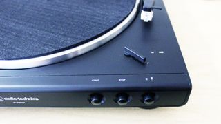 Audio-Technica AT-LP60XBT turntable close up of control buttons