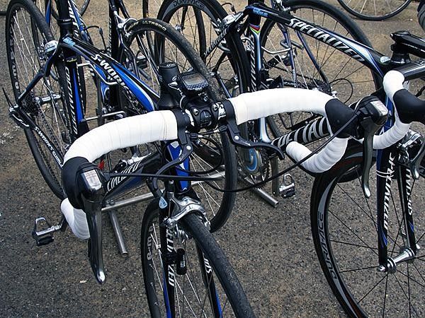 This Gerolsteiner rider went with dual top-mount levers for more control on the cobbles.