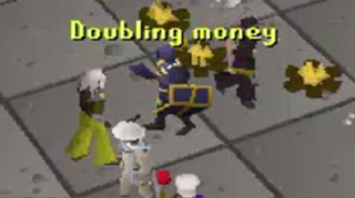 A player tries out the money doubling scam in Runescape.