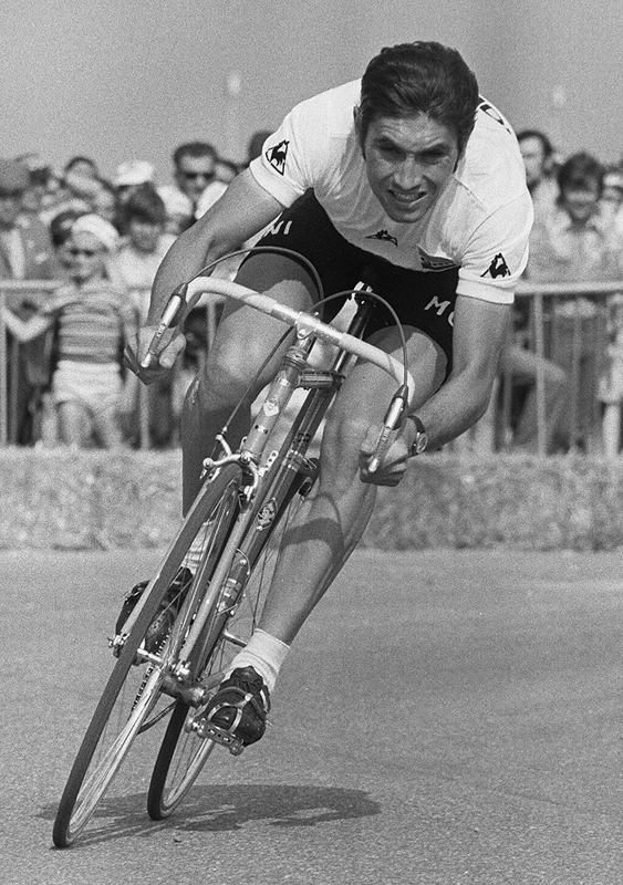 Eddy Merckx time trialling to stage 5 victory at the 1972 Tour