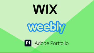 wix weebly and adobe logo on green background 