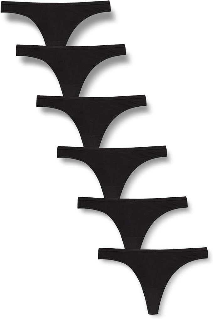 Amazon Essentials, Cotton Thong Underwear, Pack of 6