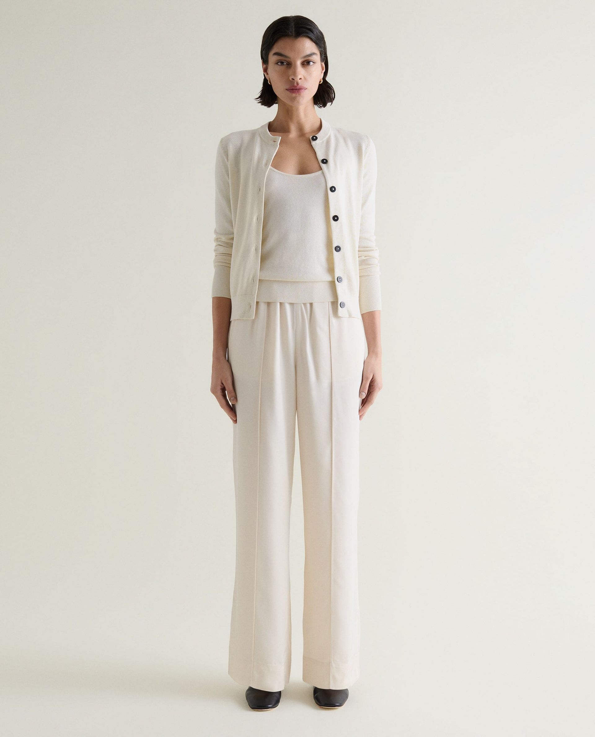 Women's Silk-Cotton Cardigan - Buttermilk - Xs / Buttermilk