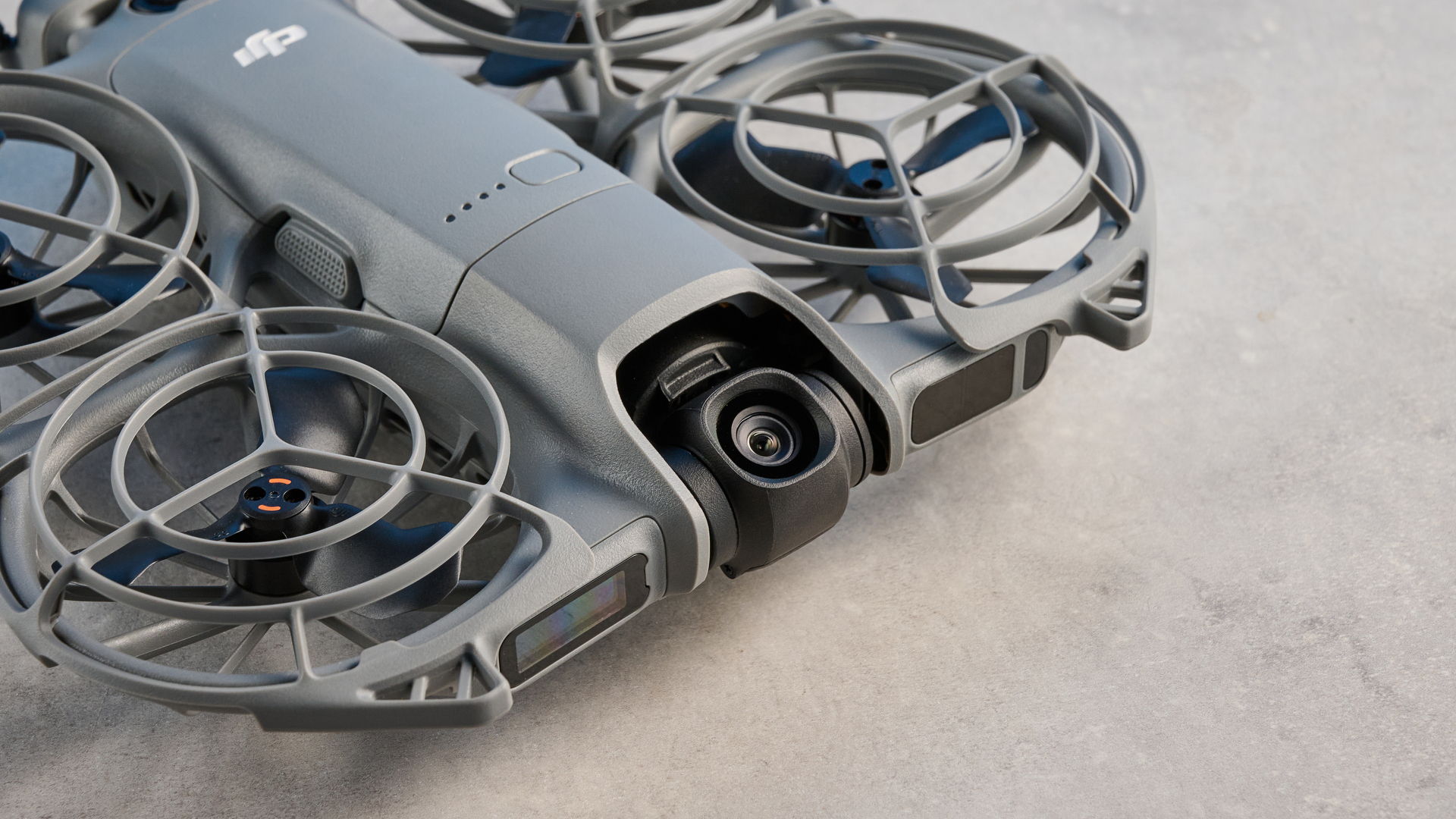 A dark gray DJI Neo 2 camera drone