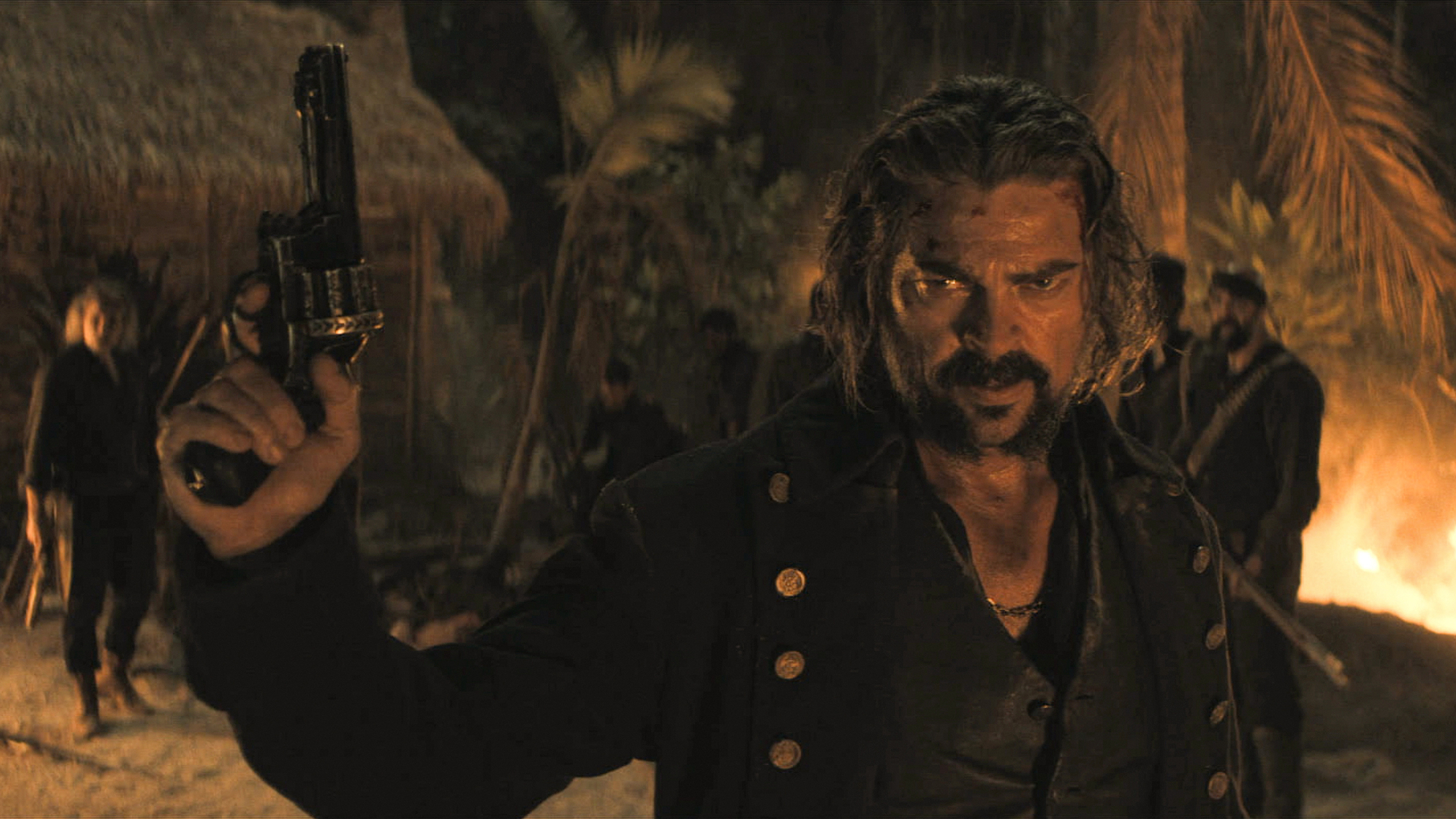 Captain Connor (Karl Urban) holding a gun in a scene from Prime Video's &amp;quot;The Bluff&amp;quot;