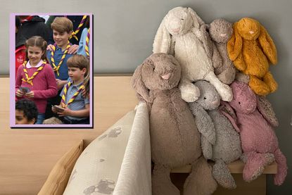 Jellycat toys main and drop in of Prince George, Princess Charlotte and Prince Louis