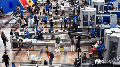 Denver airport security line.