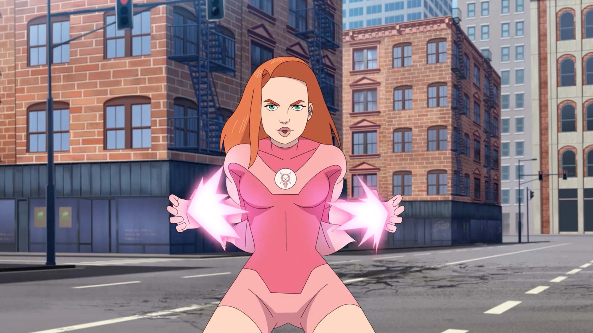 Atom Eve prepares to use her powers in Invincible season 2