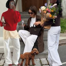 @maryljean; @nlmarilyn; @_livmadeline; wearing white denim outfits spring 2026
