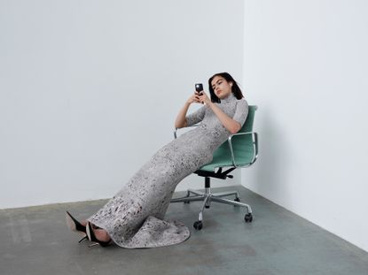 Future of AI trend forecasting woman on phone 
