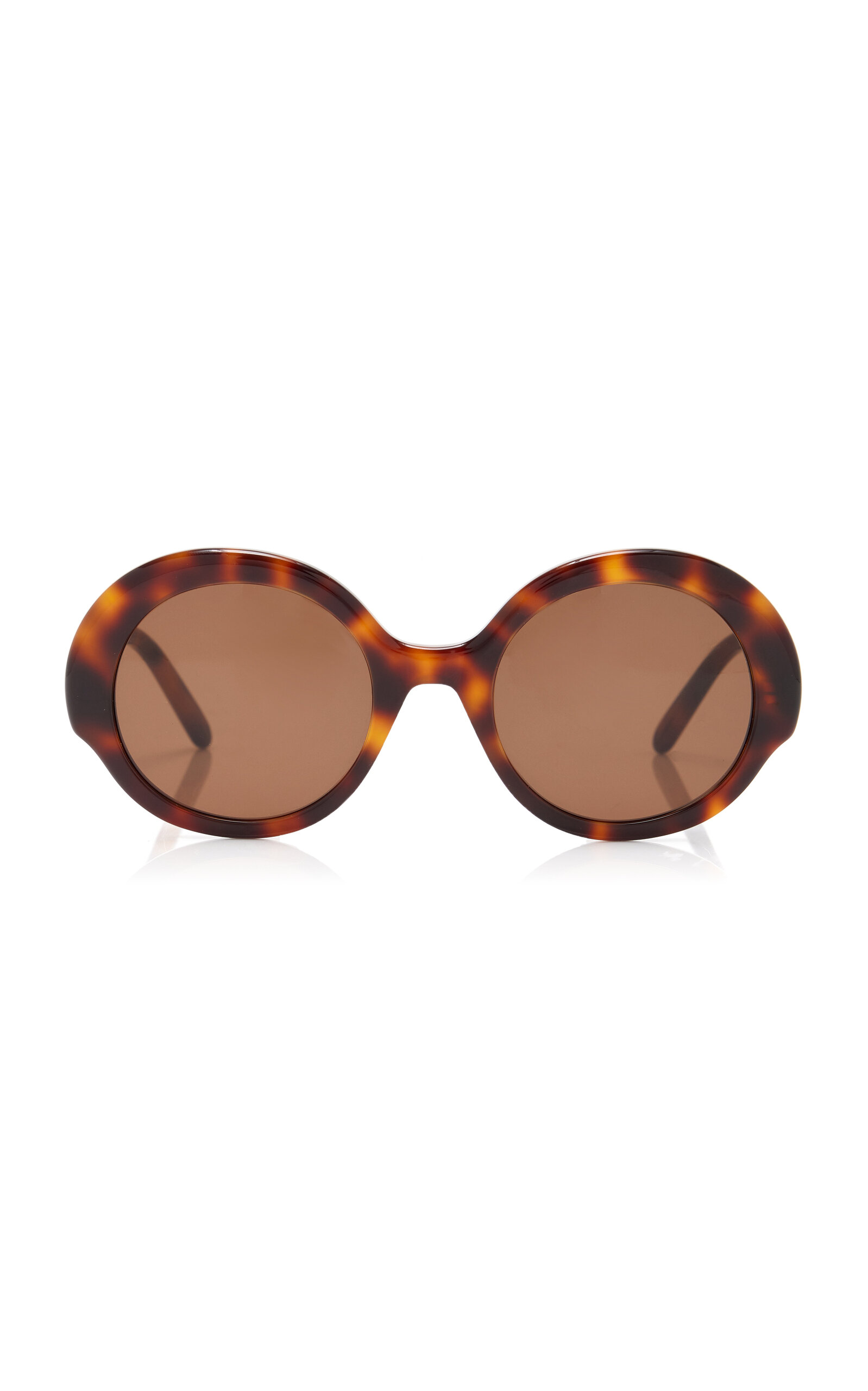 Oversized Round-Frame Tortoiseshell-Acetate Sunglasses