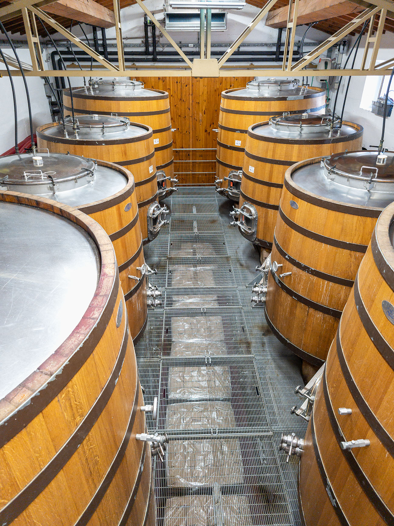 Fermentation vessels at Querciabella.