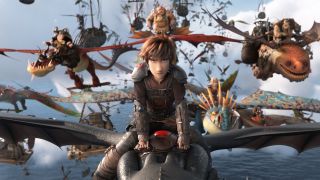 Hiccup and the dragon riders in How to Train Your Dragon 3