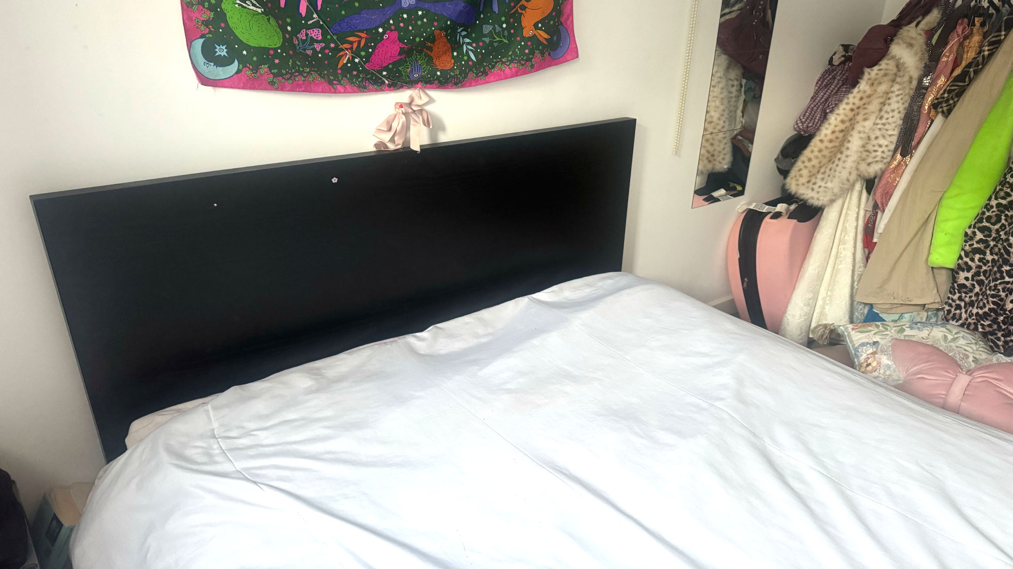 Comforter placed on top of inside out bedding