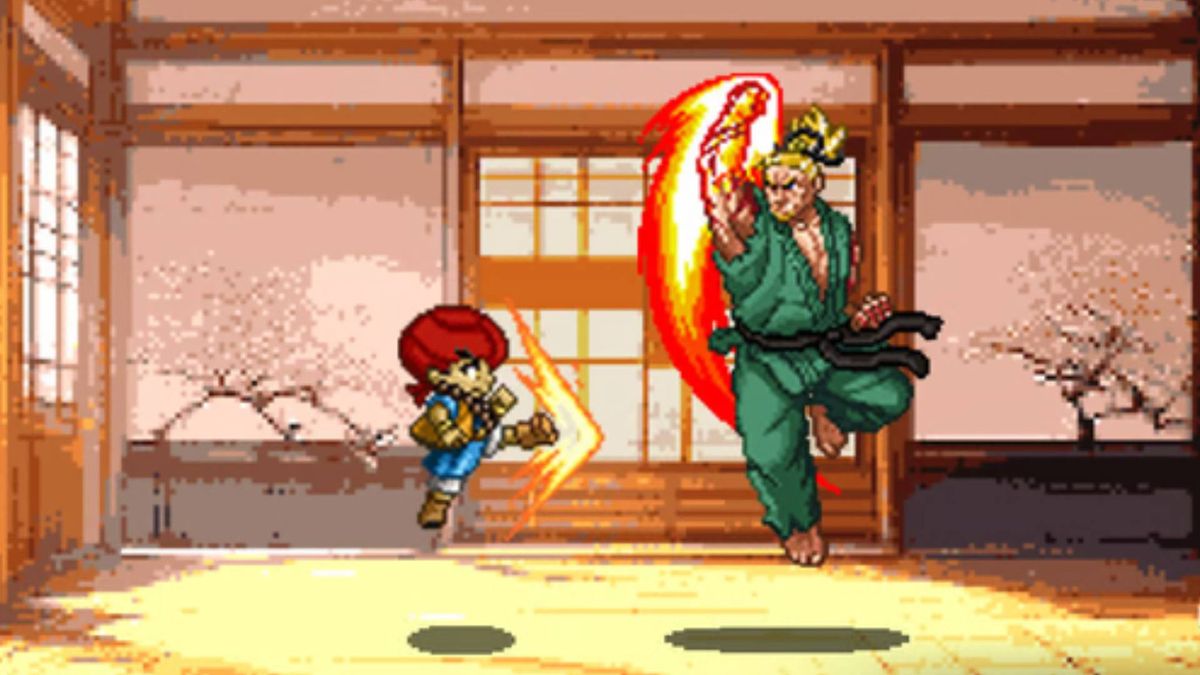 Dhalman concept art, showing the protagonist fighting against another character.