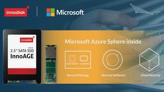A render of an Innodisk SSD with Microsoft Azure Sphere