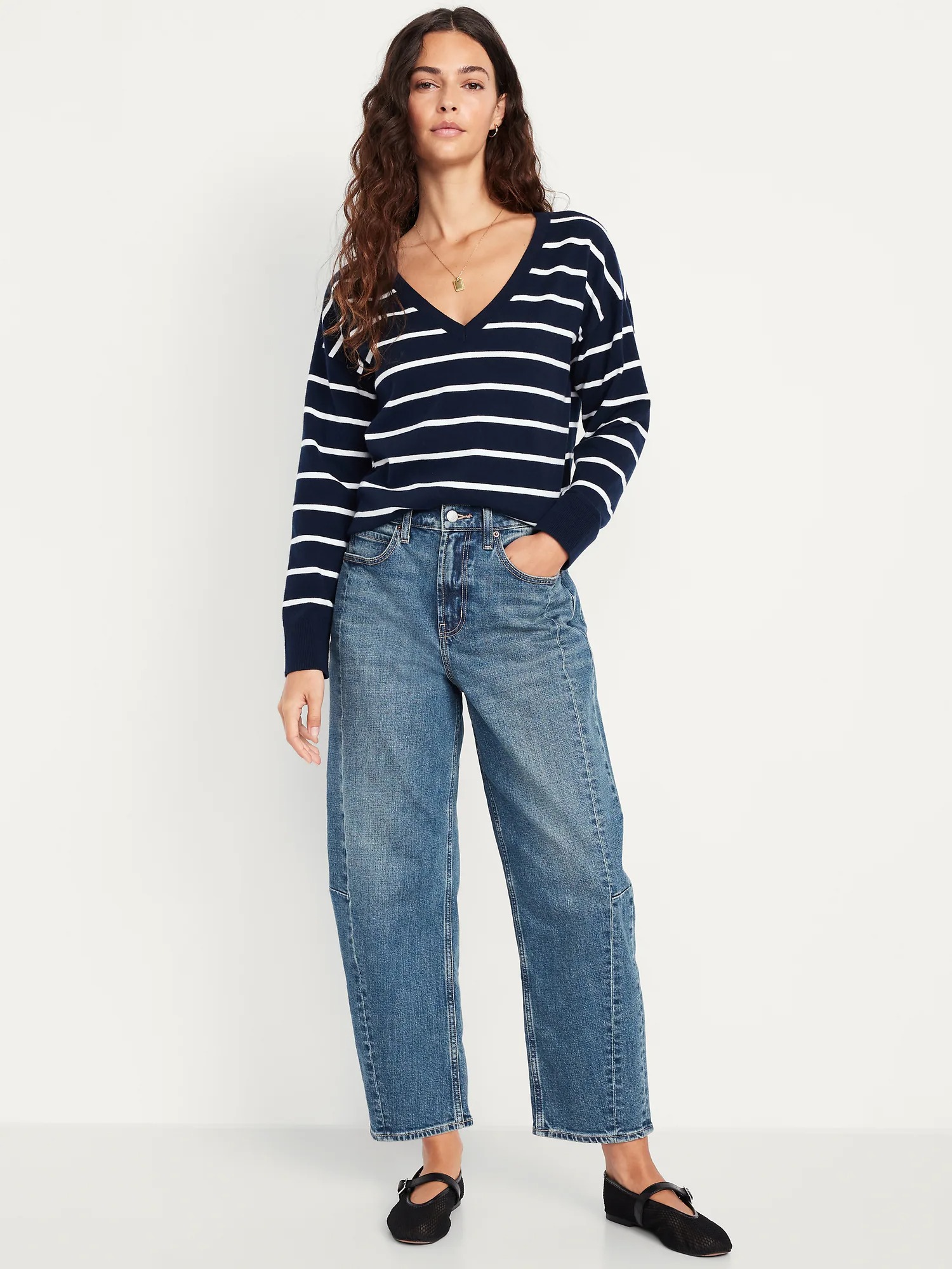 old navy, High-Waisted Barrel Ankle Jeans