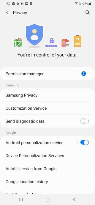 The new Privacy options on Android 11 with One UI