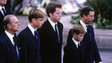 Phillip, William, Earl Spencer, Prince Harry and Charles 