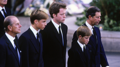 Phillip, William, Earl Spencer, Prince Harry and Charles