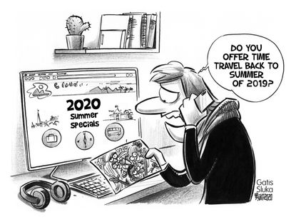 Editorial Cartoon World coronavirus time travel&nbsp;