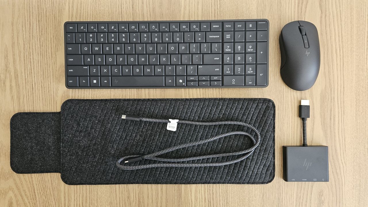 The HP EliteBoard G1a on a desk