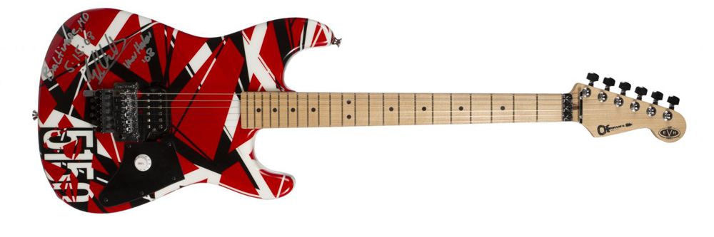 An Eddie Van Halen-played Charvel Art Series guitar
