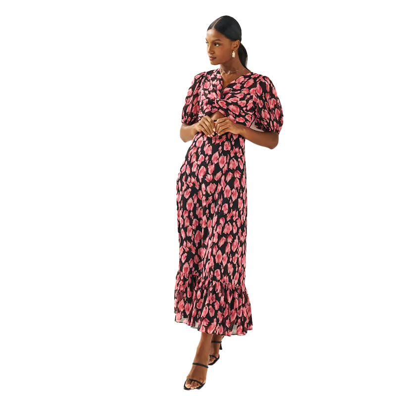 pink and black floral dress, Maya at Next