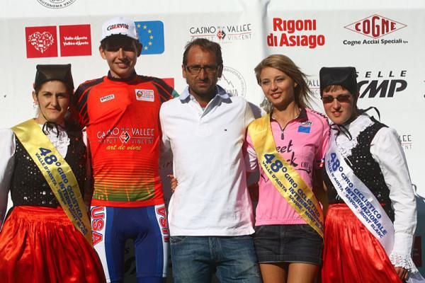 Joseph Dombrokswki (USA) on the podium