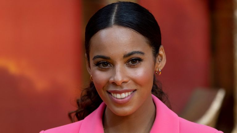 Rochelle Humes attends "The Lion King" European Premiere at Leicester Square on July 14, 2019 in London, England.