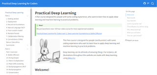 Website screenshot for Practical Deep Learning for Coders by fast.ai