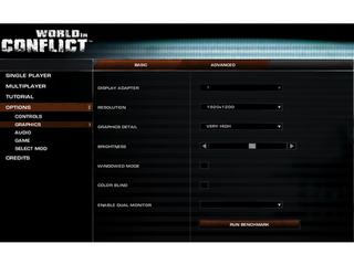 World in Conflict graphics options 1