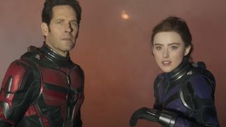 Paul Rudd as Scott Lang and Kathryn Newton as Cassie Lang in Ant-Man and the Wasp: Quantumania