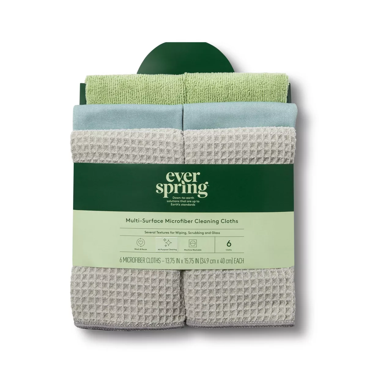 Multi-Surface Microfiber Cleaning Cloths - 6ct - Everspringu0026#8482;