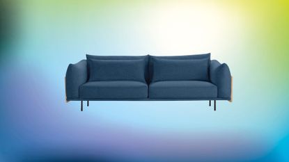 two seater blue sofa
