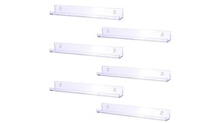 Sooyee 6 Pack 15 Inch Acrylic Invisible Kids Floating Bookshelf