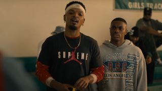 Myles Bullock (L) and Vince Staples (R) in White Men Can't Jump