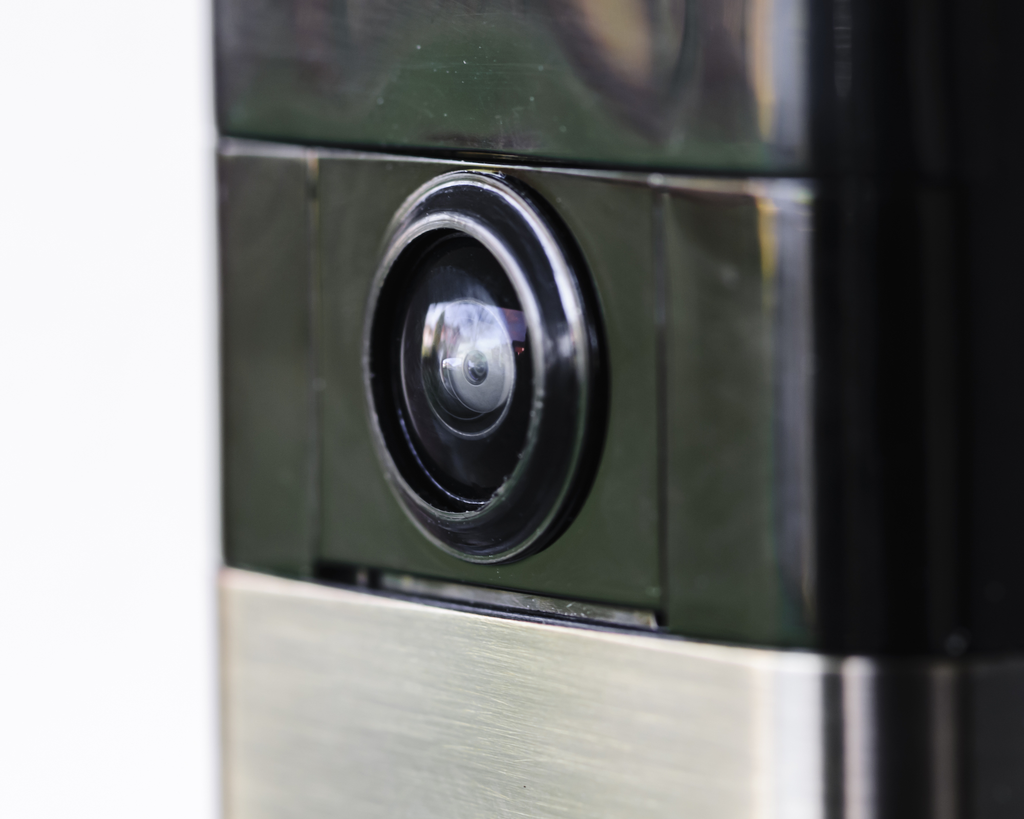Close up of video doorbell
