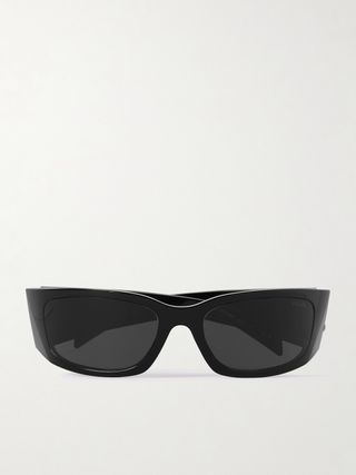 Rectangular-Frame Acetate Sunglasses