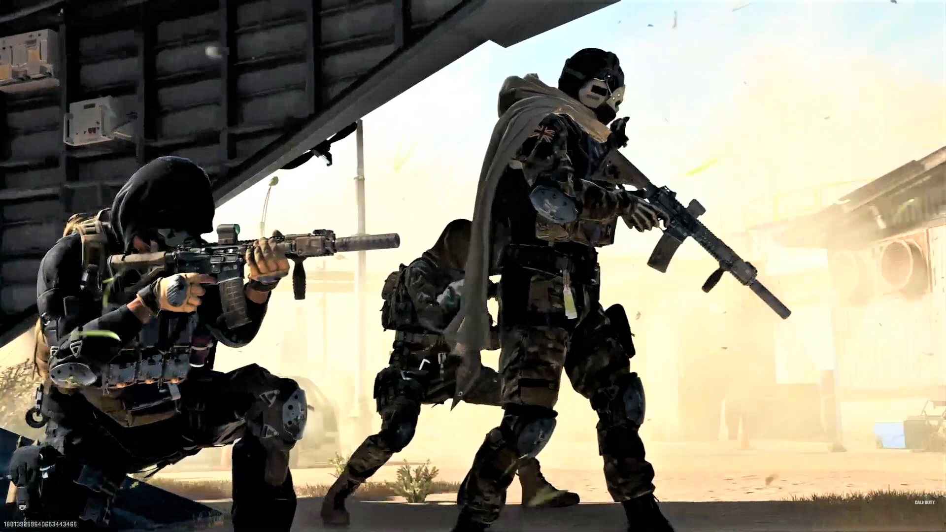 Silhouettes of armed soldiers in Call of Duty Modern Warfare 2