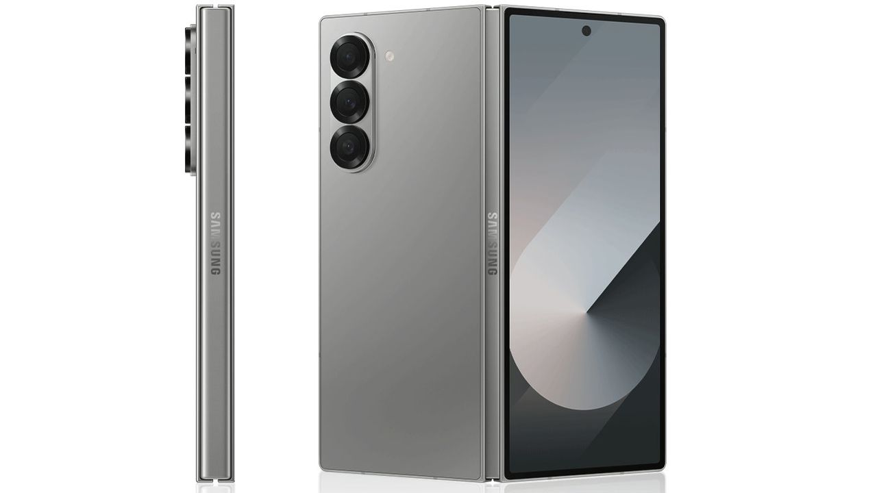 A Samsung Galaxy Z Fold 6 in Silver Shadow