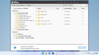 Screenshot of data recovery software Remo Recover