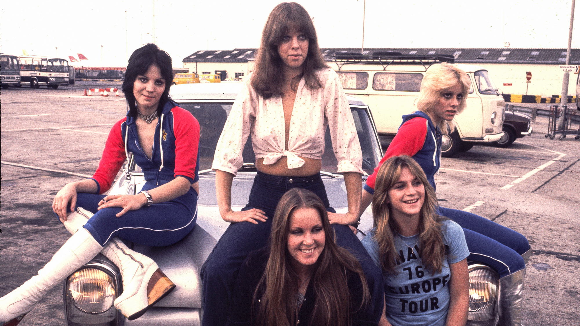 Joan Jett, Jackie Fox, Lita Ford, Sandy West and Cherie Currie of The Runaways, 1976