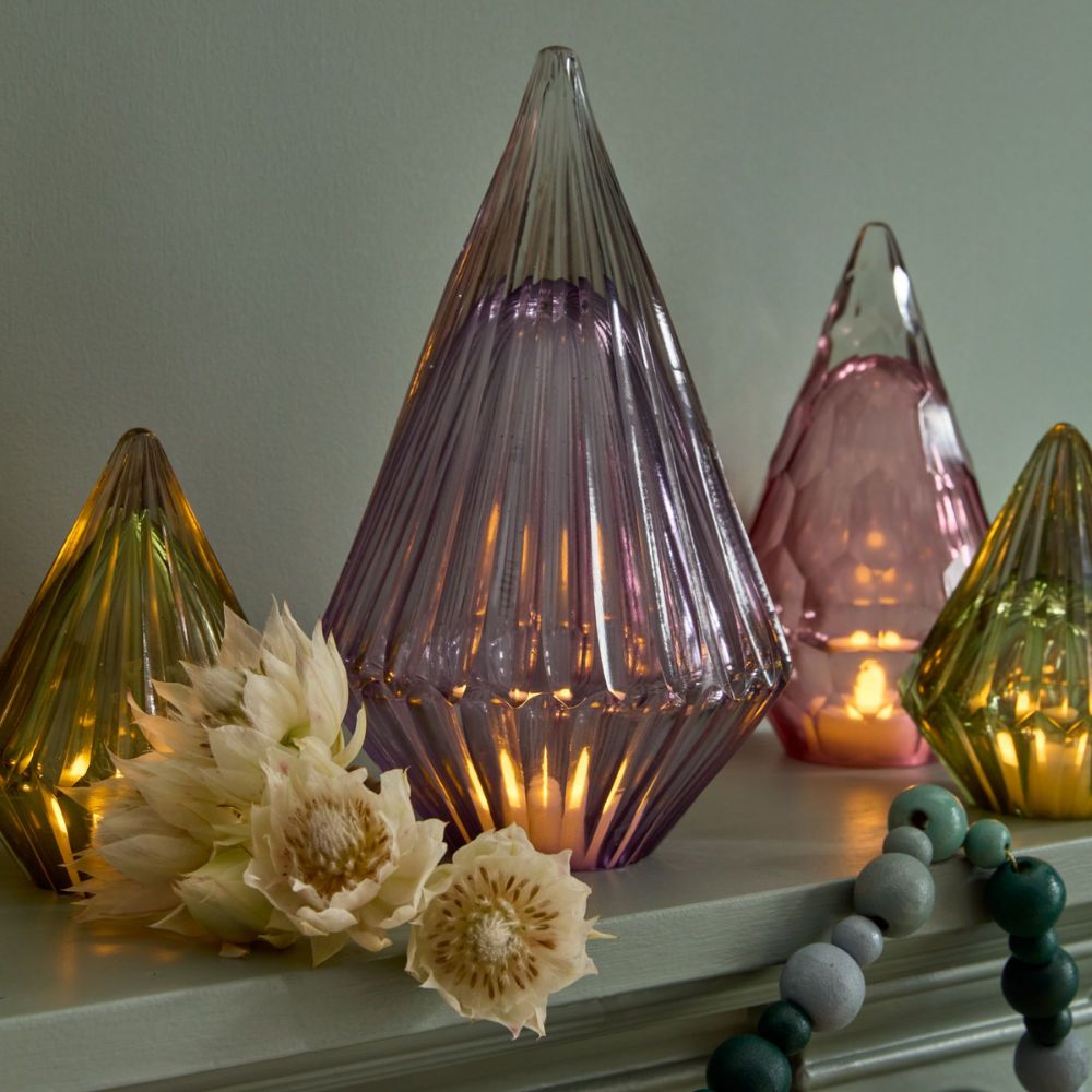 purple glass Christmas tree