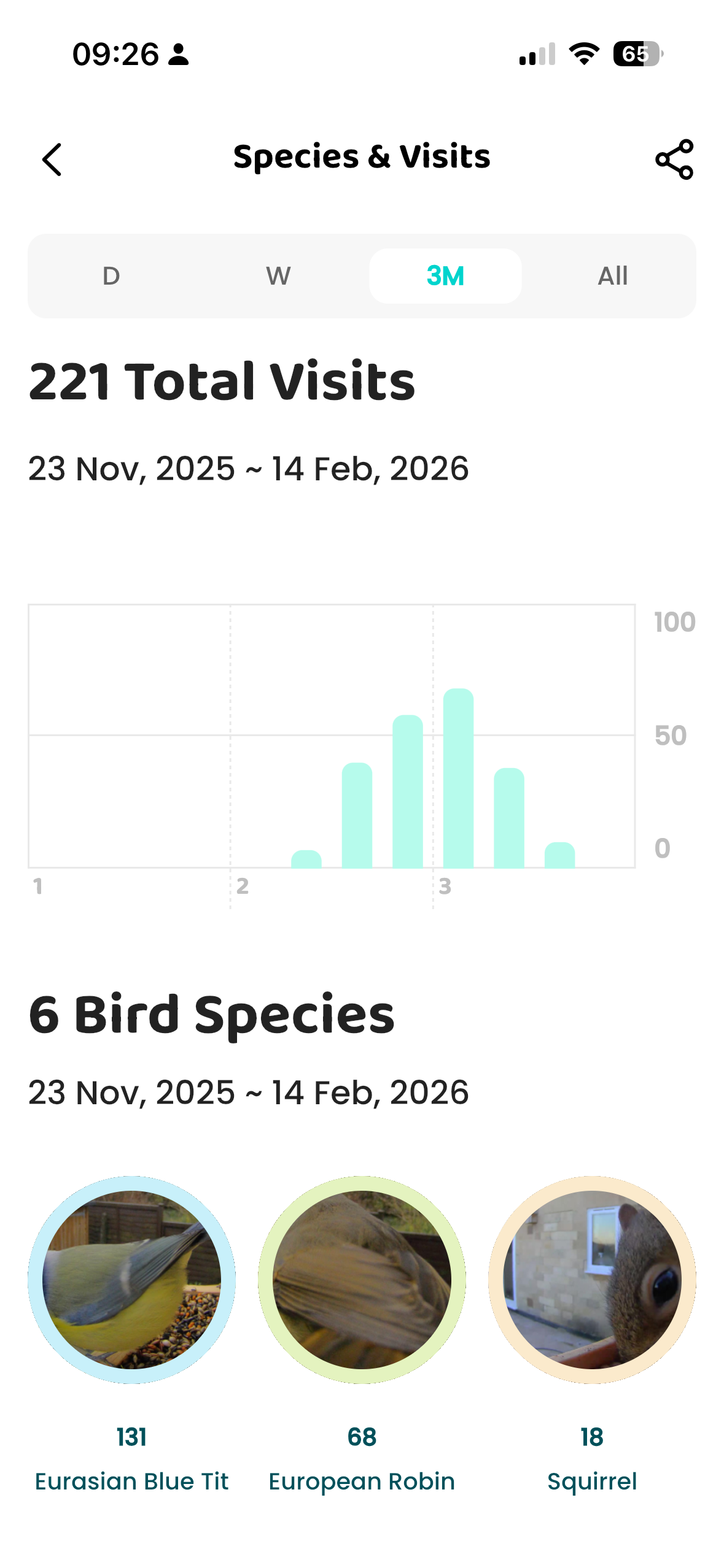 Screenshots from the Birdfy Rookie feeder