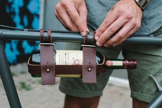 Fyxation Leather Bicycle Wine Carrier. Image Fyxation